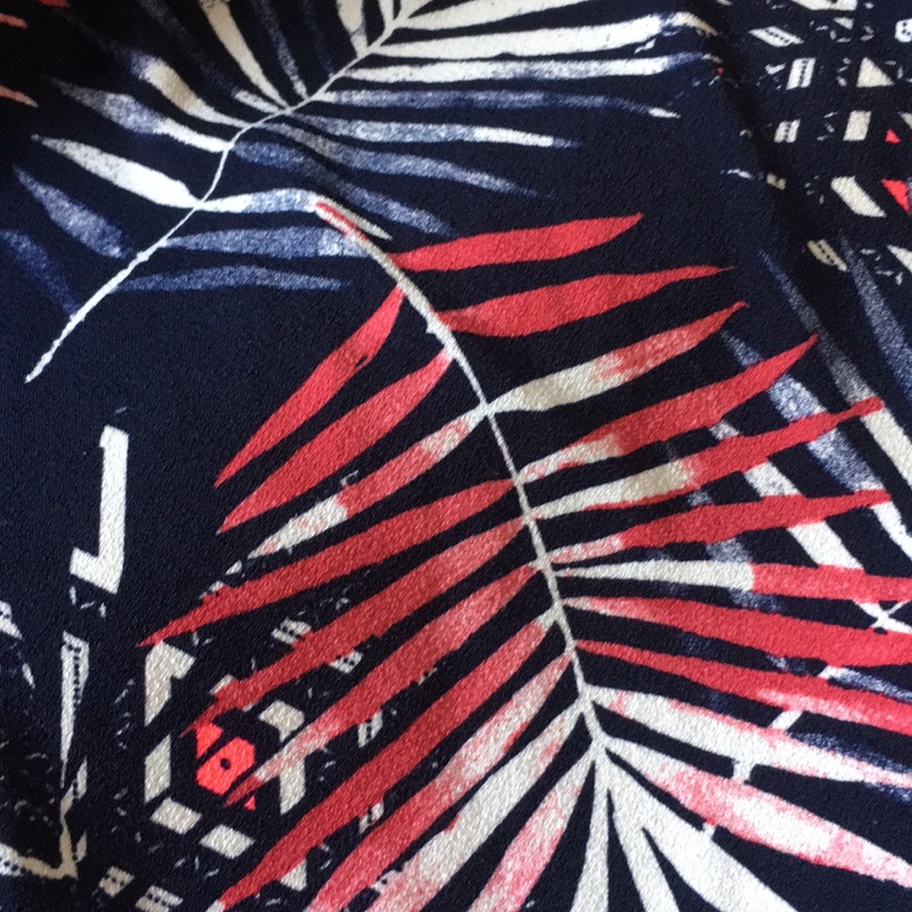 Express Palm Print Ruffle Dress - Picture 2 of 2
